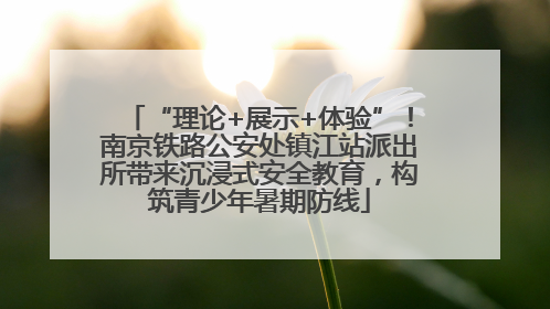 “理论+展示+体验”！南京铁路公安处镇江站派出所带来沉浸式安全教育，构筑青少年暑期防线
