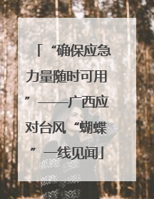 “确保应急力量随时可用”——广西应对台风“蝴蝶”一线见闻