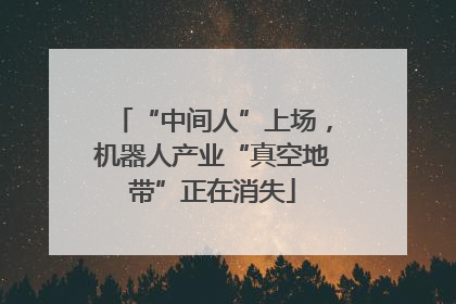 “中间人”上场，机器人产业“真空地带”正在消失