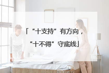 “十支持”有方向，“十不得”守底线