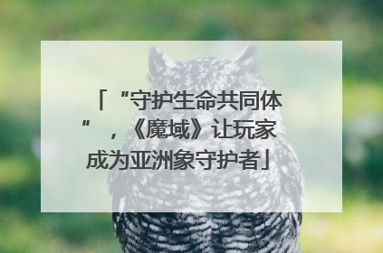 “守护生命共同体”，《魔域》让玩家成为亚洲象守护者