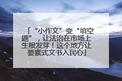“小作文”变“填空题”，让法治在市场上生根发芽！这个地方让要素式文书入民心