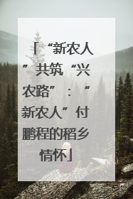 “新农人”共筑“兴农路”：“新农人”付鹏程的稻乡情怀