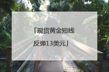 现货黄金短线反弹13美元