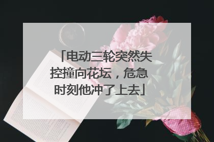 电动三轮突然失控撞向花坛，危急时刻他冲了上去