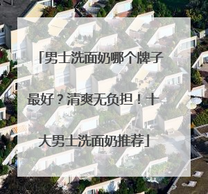 男士洗面奶哪个牌子最好？清爽无负担！十大男士洗面奶推荐