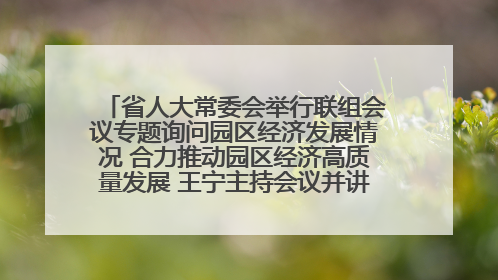 省人大常委会举行联组会议专题询问园区经济发展情况 合力推动园区经济高质量发展 王宁主持会议并讲话 王予波带队到会应询