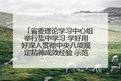 省委理论学习中心组举行集中学习 学好用好深入贯彻中央八项规定精神成效经验 示范带头持续推动全省学习教育走深走实