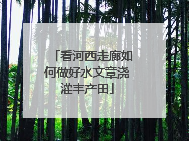 看河西走廊如何做好水文章浇灌丰产田