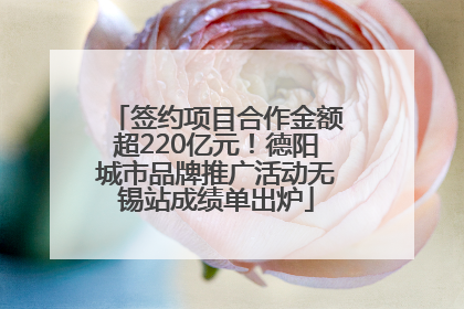 签约项目合作金额超220亿元！德阳城市品牌推广活动无锡站成绩单出炉