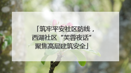 筑牢平安社区防线，西湖社区“芙蓉夜话”聚焦高层建筑安全