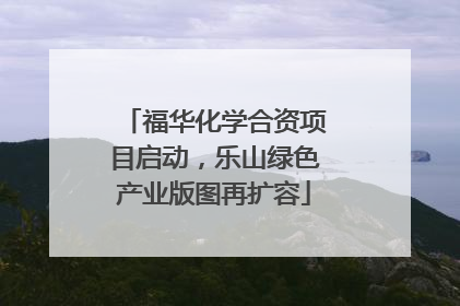 福华化学合资项目启动，乐山绿色产业版图再扩容