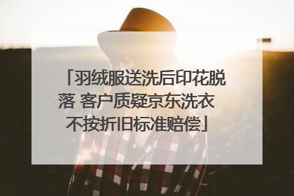 羽绒服送洗后印花脱落 客户质疑京东洗衣不按折旧标准赔偿