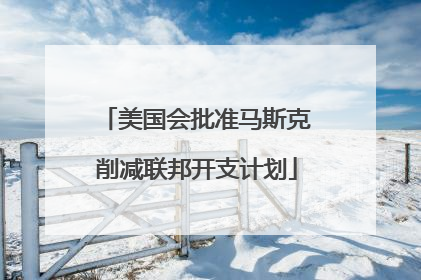 美国会批准马斯克削减联邦开支计划
