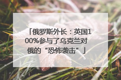 俄罗斯外长：英国100%参与了乌克兰对俄的“恐怖袭击”