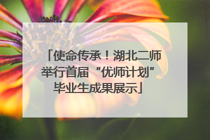 使命传承！湖北二师举行首届“优师计划”毕业生成果展示