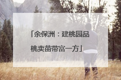 余保洲：建桃园品桃卖苗带富一方