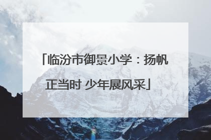 临汾市御景小学：扬帆正当时 少年展风采