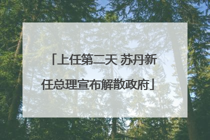 上任第二天 苏丹新任总理宣布解散政府