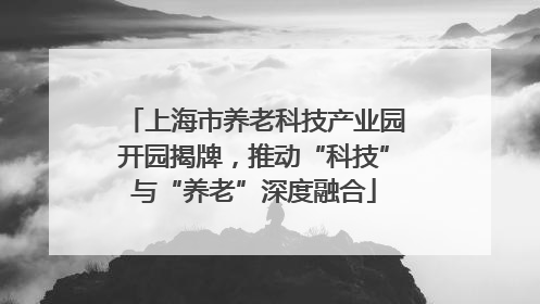 上海市养老科技产业园开园揭牌，推动“科技”与“养老”深度融合