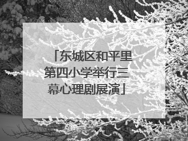 东城区和平里第四小学举行三幕心理剧展演
