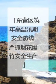 东营区筑牢高温汛期安全防线 严抓烟花爆竹安全生产