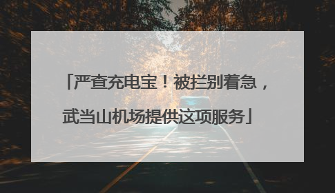 严查充电宝！被拦别着急，武当山机场提供这项服务