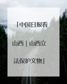 中国日报看山西｜山西立法保护文物