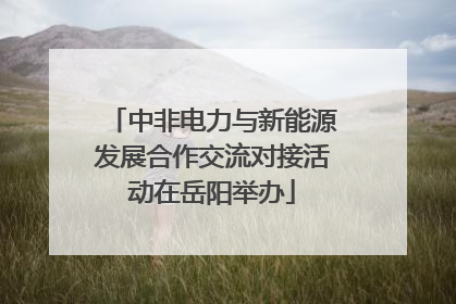 中非电力与新能源发展合作交流对接活动在岳阳举办