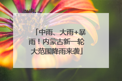 中雨、大雨+暴雨！内蒙古新一轮大范围降雨来袭