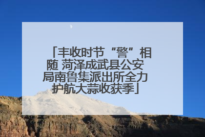 丰收时节“警”相随 菏泽成武县公安局南鲁集派出所全力护航大蒜收获季