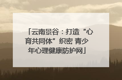 云南景谷：打造“心育共同体”织密 青少年心理健康防护网