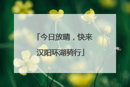今日放晴，快来汉阳环湖骑行