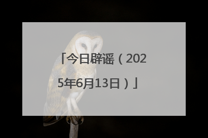 今日辟谣（2025年6月13日）