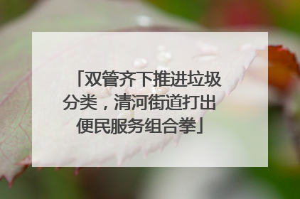 双管齐下推进垃圾分类，清河街道打出便民服务组合拳
