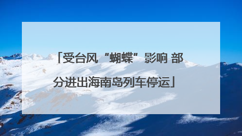 受台风“蝴蝶”影响 部分进出海南岛列车停运