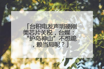 台积电发声明硬刚美芯片关税，台媒：“护岛神山”不想跪，赖当局呢？