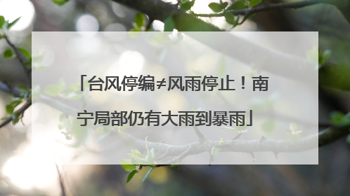 台风停编≠风雨停止！南宁局部仍有大雨到暴雨