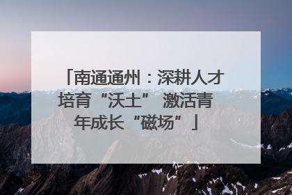 南通通州：深耕人才培育“沃土” 激活青年成长“磁场”