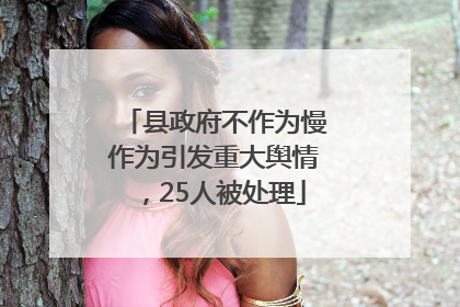 县政府不作为慢作为引发重大舆情，25人被处理