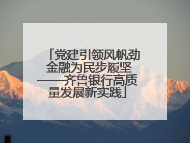 党建引领风帆劲 金融为民步履坚——齐鲁银行高质量发展新实践