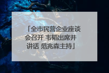 全市民营企业座谈会召开 韦韬出席并讲话 范兆森主持