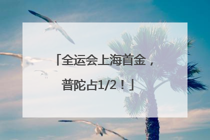 全运会上海首金，普陀占1/2！