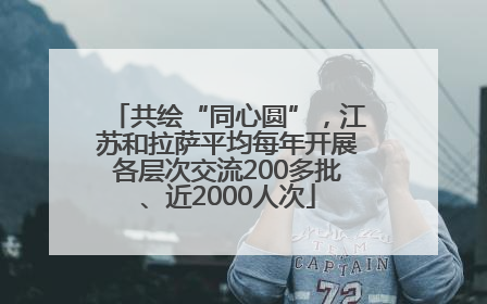 共绘“同心圆”，江苏和拉萨平均每年开展各层次交流200多批、近2000人次