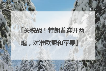 关税战！特朗普连开两炮，对准欧盟和苹果