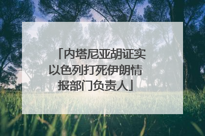内塔尼亚胡证实以色列打死伊朗情报部门负责人