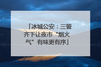 冰城公安：三管齐下让夜市“烟火气”有味更有序