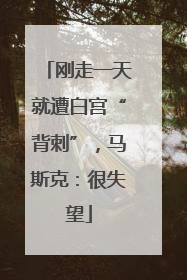 刚走一天就遭白宫“背刺”，马斯克：很失望