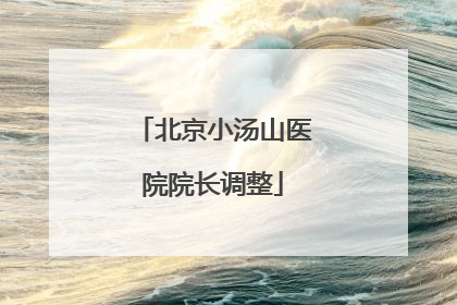 北京小汤山医院院长调整
