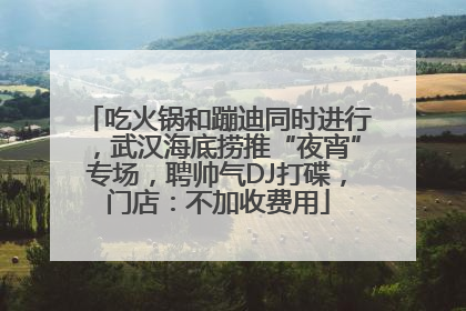 吃火锅和蹦迪同时进行，武汉海底捞推“夜宵”专场，聘帅气DJ打碟，门店：不加收费用